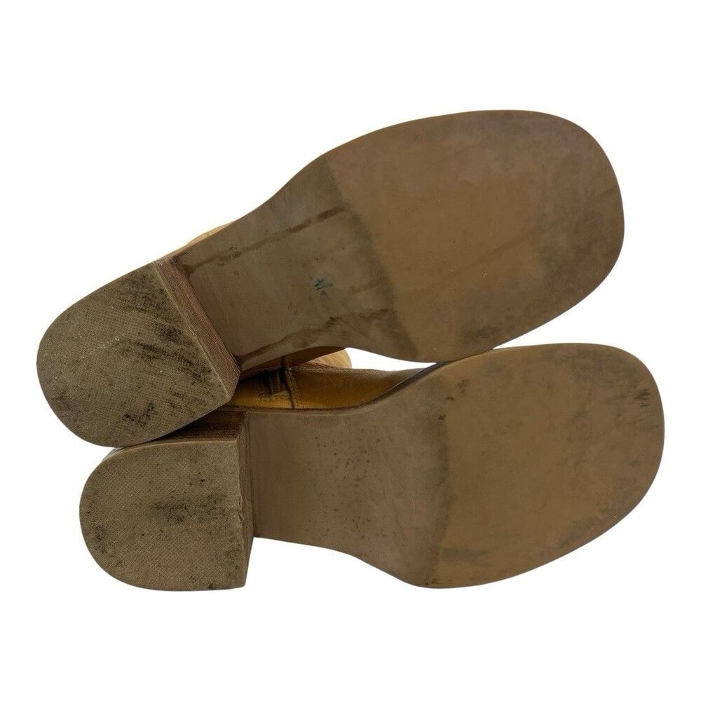 Frye Villager Platform Boots Size 9 Banana Yellow Leather Vintage Y2K 77320 - Picture 6 of 8